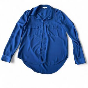 Garage Women's Blue Polyester Button Down